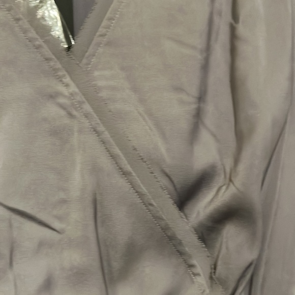 Gray silk Banana Republic dress with shoulder embellishments - Picture 3 of 5